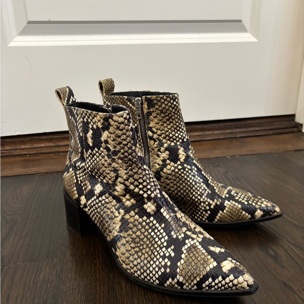 Everlane Snakeskin Pointy Ankle Boots